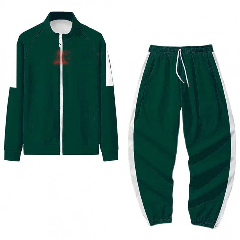 Zipper Sweater Coat And Trousers Suit