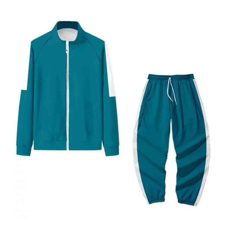 Zipper Sweater Coat And Trousers Suit