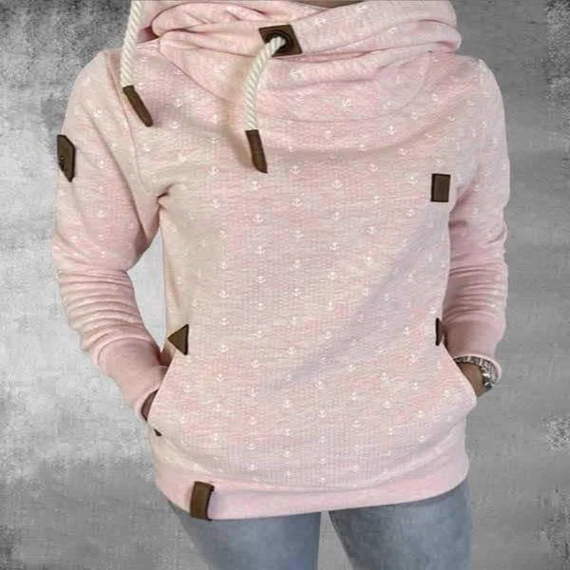 Women's Personalized Leather Brand Hooded Sweater