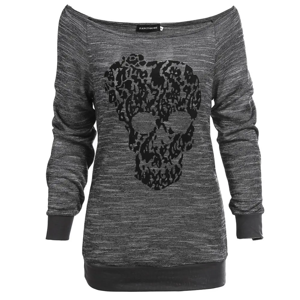 One shoulder women's sexy long sleeve top