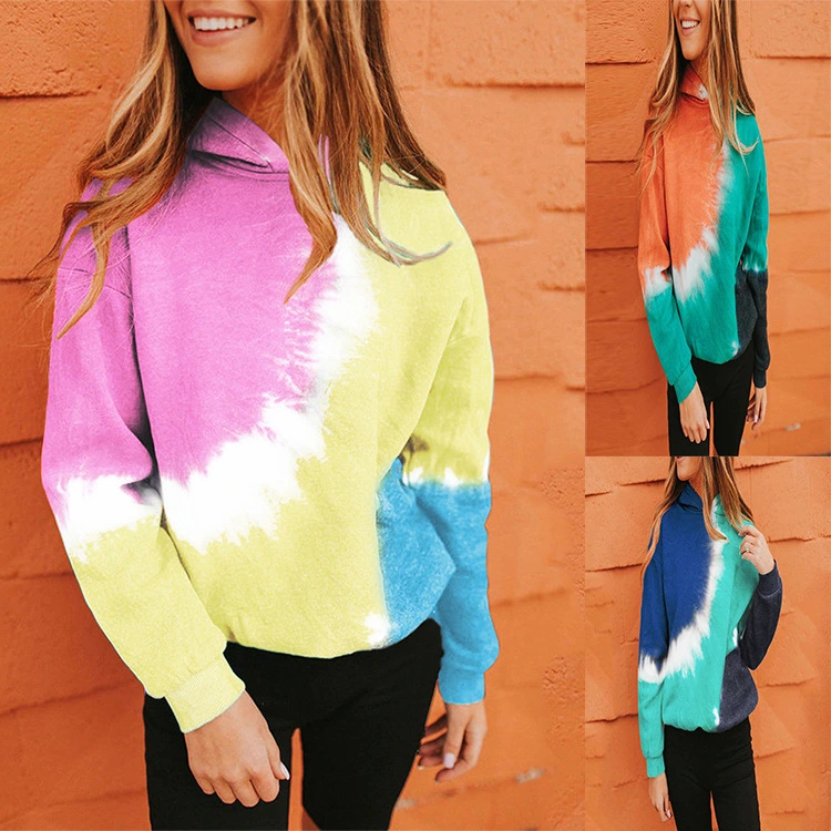 Tie-dye printed long-sleeved sweatshirt
