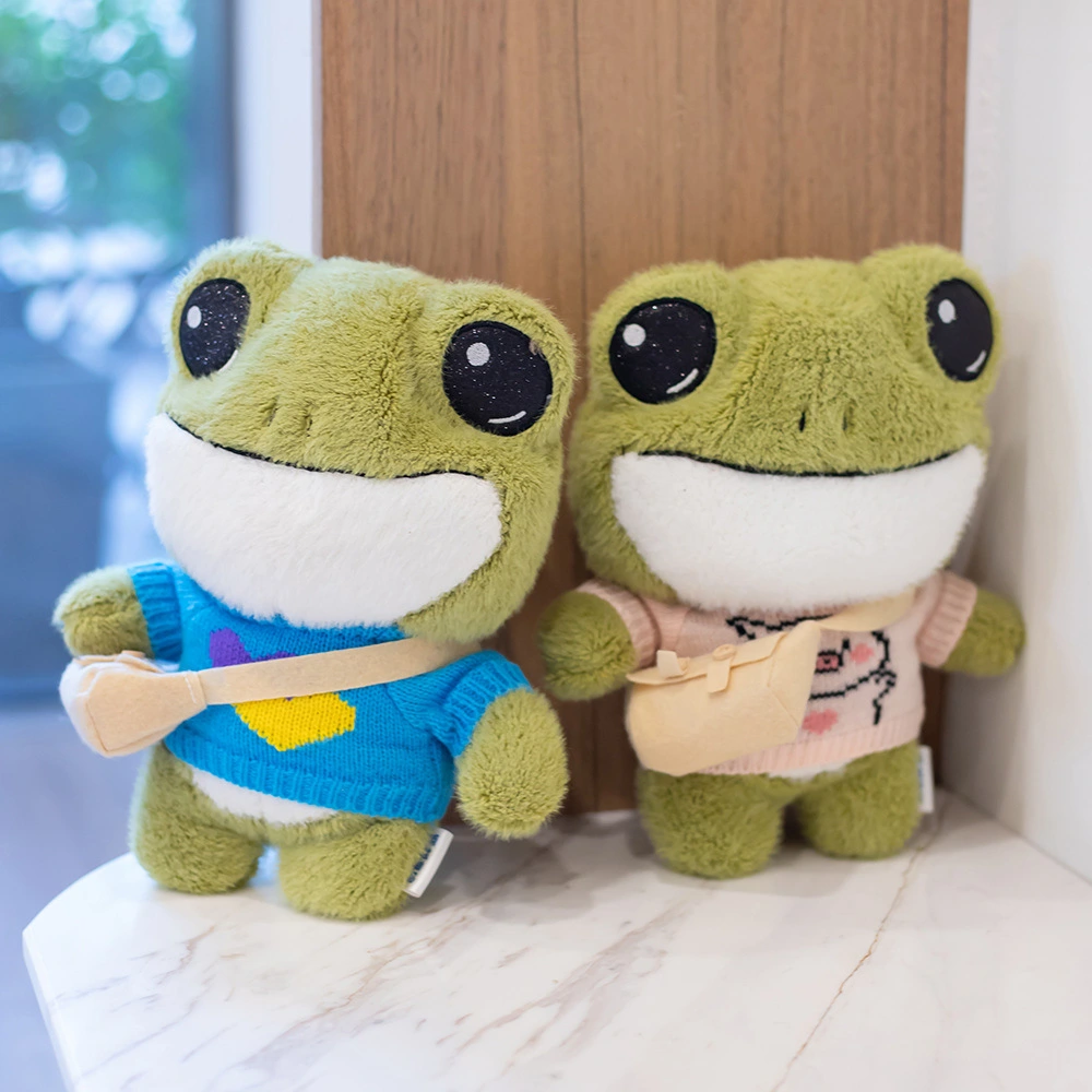 Cute Frog Doll Dressing Backpack Plush Toy