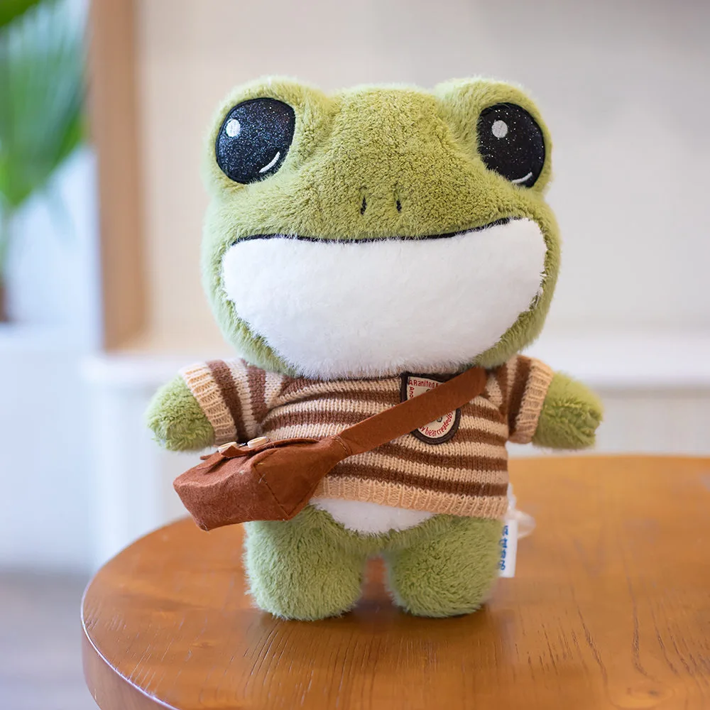 Cute Frog Doll Dressing Backpack Plush Toy