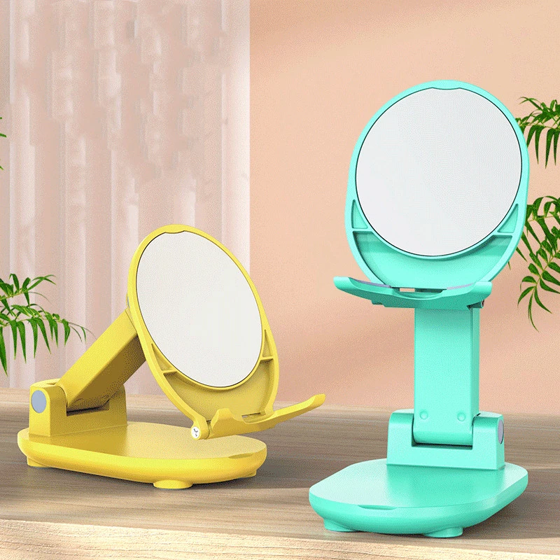 Female Mirror Desktop Phone Holder Fishtail Macaron Color