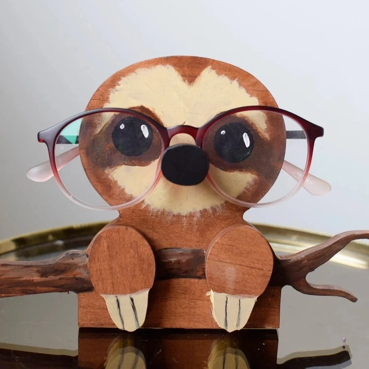 Animal Spectacle Frame Wooden Fox Glasses Storage Holder Sunglasses Eyeglass Display Rack Desktop Animal Ornaments Home Tools