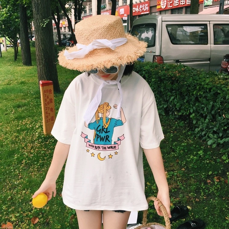 Cute T-shirt New Short Sleeve Tops Size M L XL