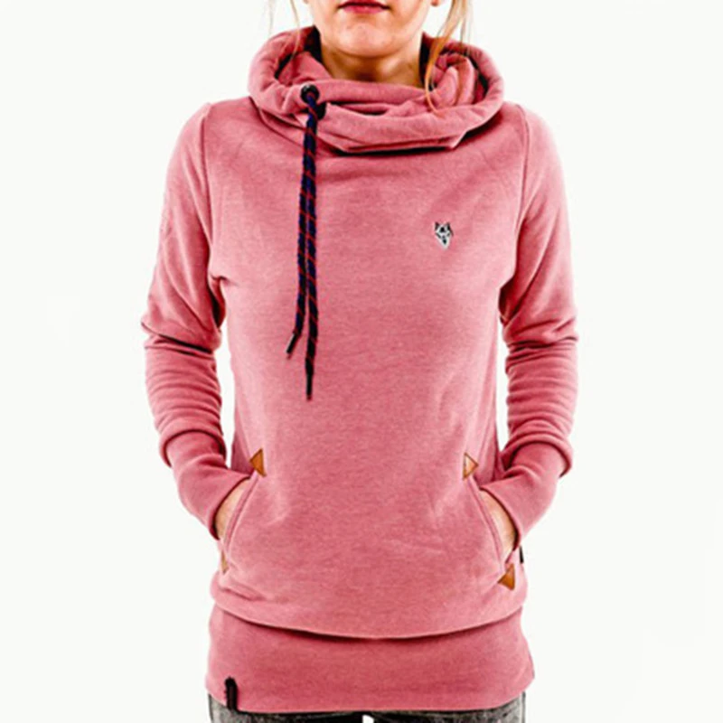 Hooded Long Sleeve Pocket Embroidered Hoodie