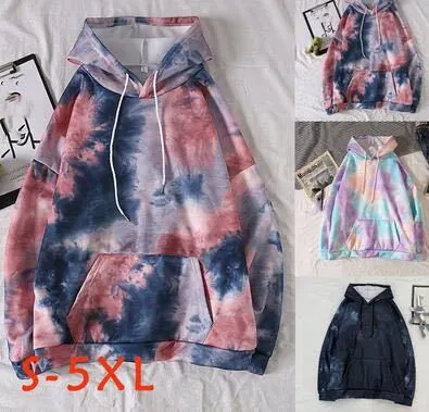 Printed tie-dye rainbow color sweatshirt