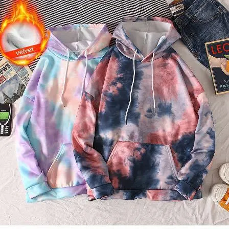 Printed tie-dye rainbow color sweatshirt