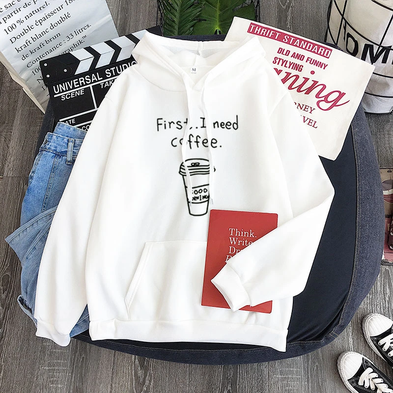 All-match Personality First I Need Coffee Hoodie