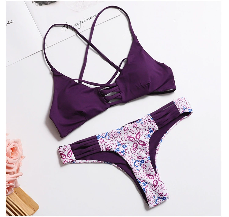 Printed hand knitted rope swimsuit