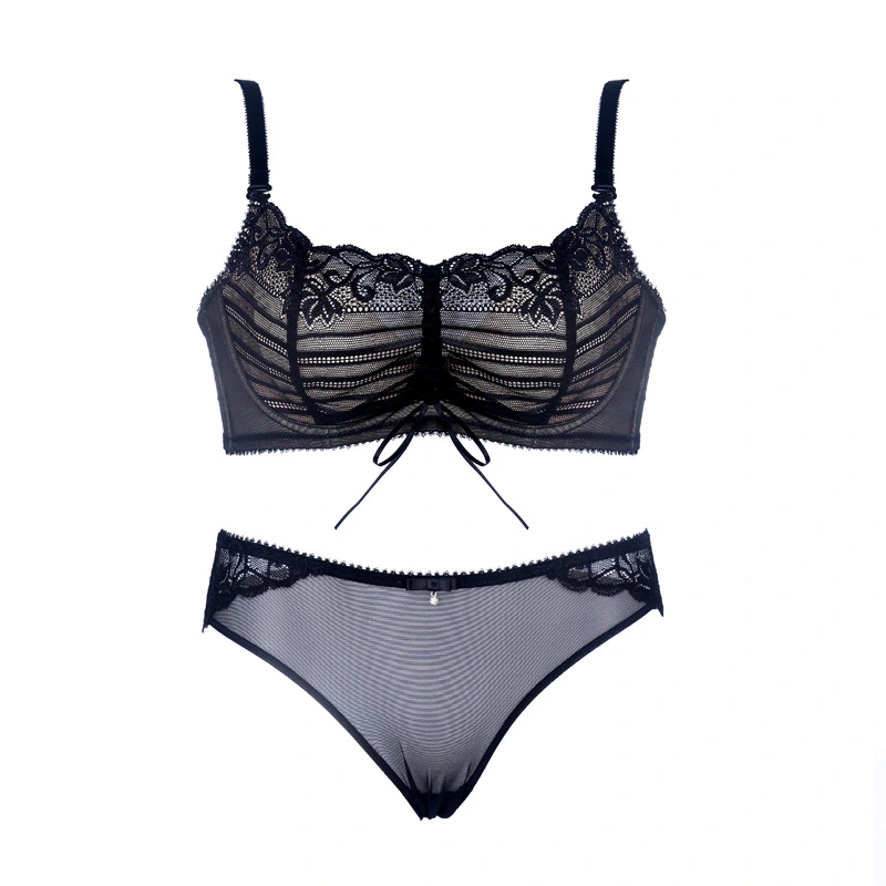 French lace slim anti-glare bra set