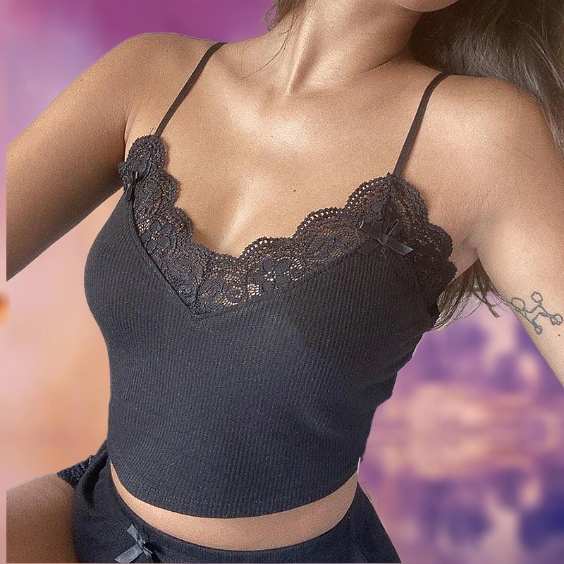 Lace V-neck Underwear Vest Top Sexy Women's Clothing