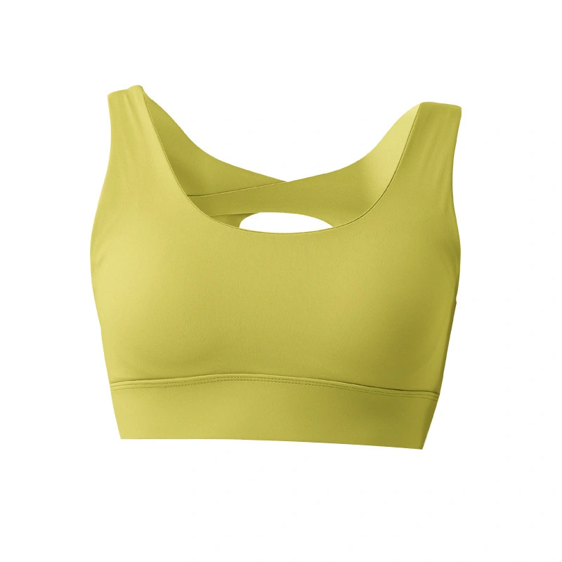 Beautiful Back Shockproof Gathered Running Sports Bra Underwear