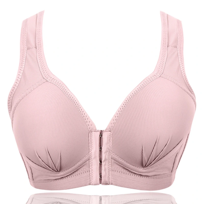 Large Size Thin Cotton Bra Without Steel Ring Front Buckle