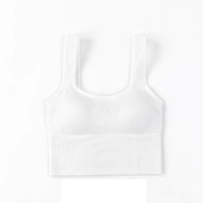  Summer New Retro Square Collar Anti-Glare Beauty Back Bra Seamless Chest Wrap Sports Camisole Ladies