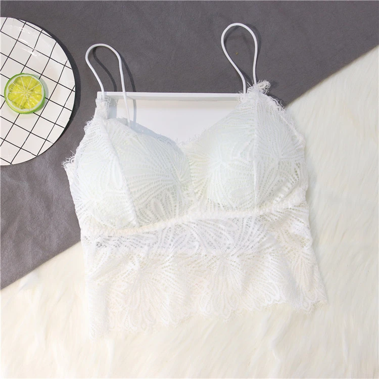 Lace Anti-Glare Underwear Women'S No Steel Ring Vest Beauty Back Base Suspender Bra