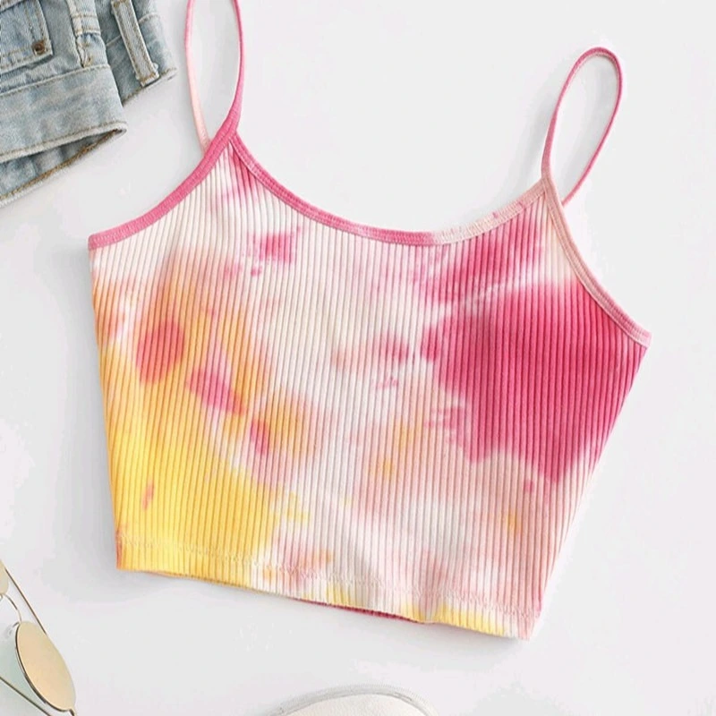 Ribbed Tie Dye Crop Camisole