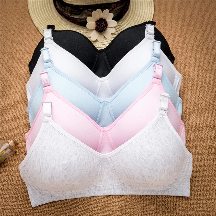 Simple Girl Underwear Junior High School Student Underwear Cotton No Steel Ring Bra