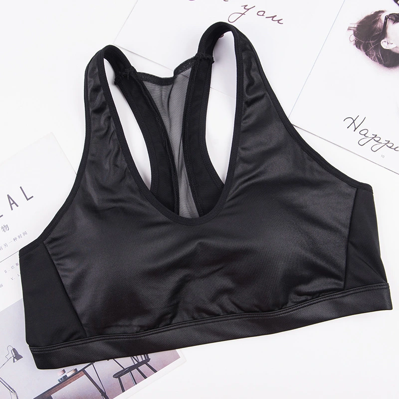 Sports Underwear Yoga Stitching Mesh Shockproof Bra Fitness No Steel Ring Quick-drying Vest