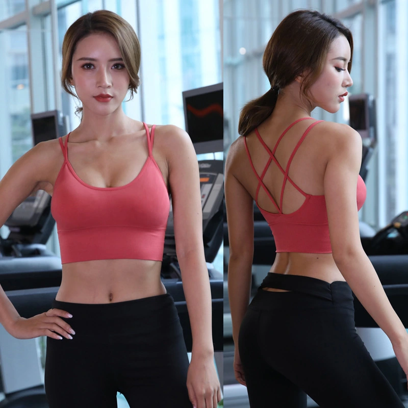 Cross Beauty Back Yoga Sports Bra Without Steel Ring