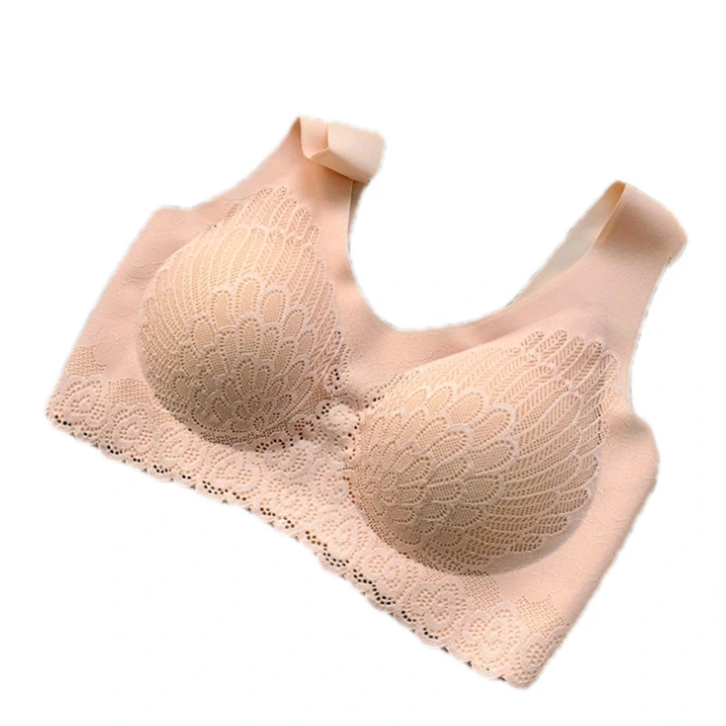 Ice silk gathered bra women's lace vest underwear