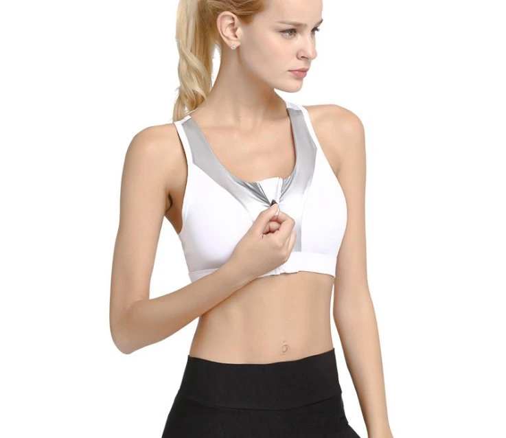 Front zip yoga bra without steel ring