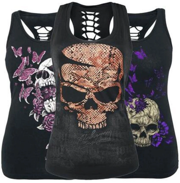 Skull print vest