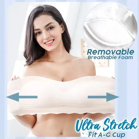 Non-slip invisible tube top bra