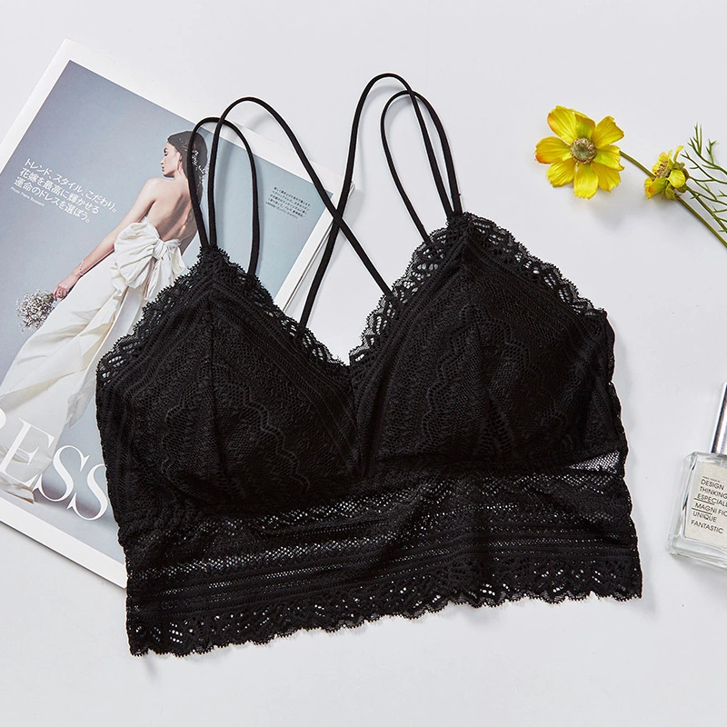 Lace seamless gather non-wire bra