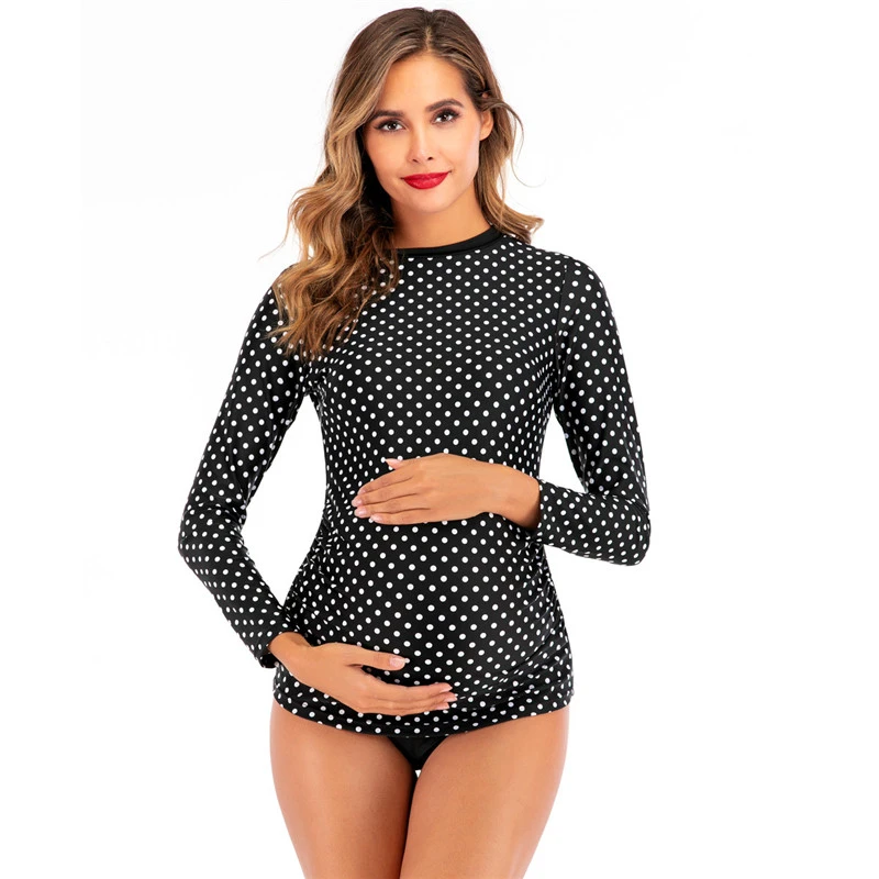 Polka dot two piece suit pregnant women bikini