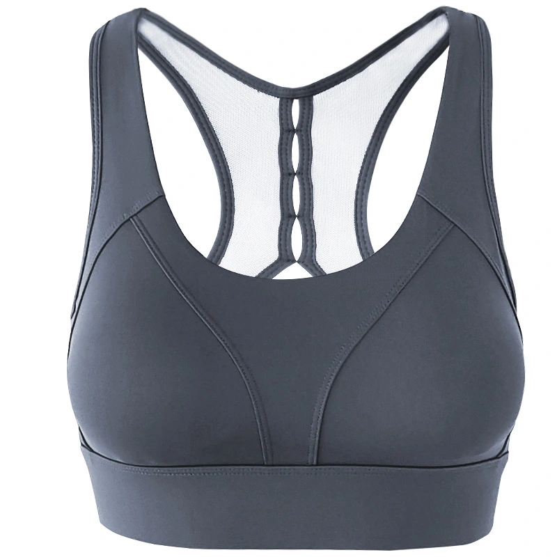 New Nude Female Sports Yoga Bra Hollow Mesh Beautiful Back Running Fitness Bra