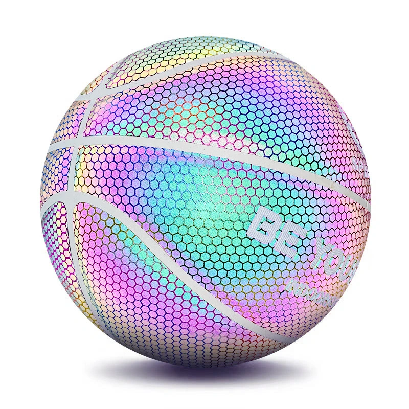 No. 7 hygroscopic PU line striped reflective basketball