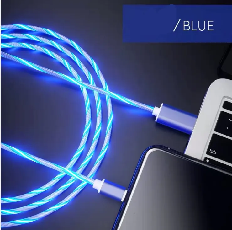 Streamer Data Cable Net Red Luminous Charging Cable Vibrato With The Same Mobile Phone Marquee Type-c Android Car Colorful