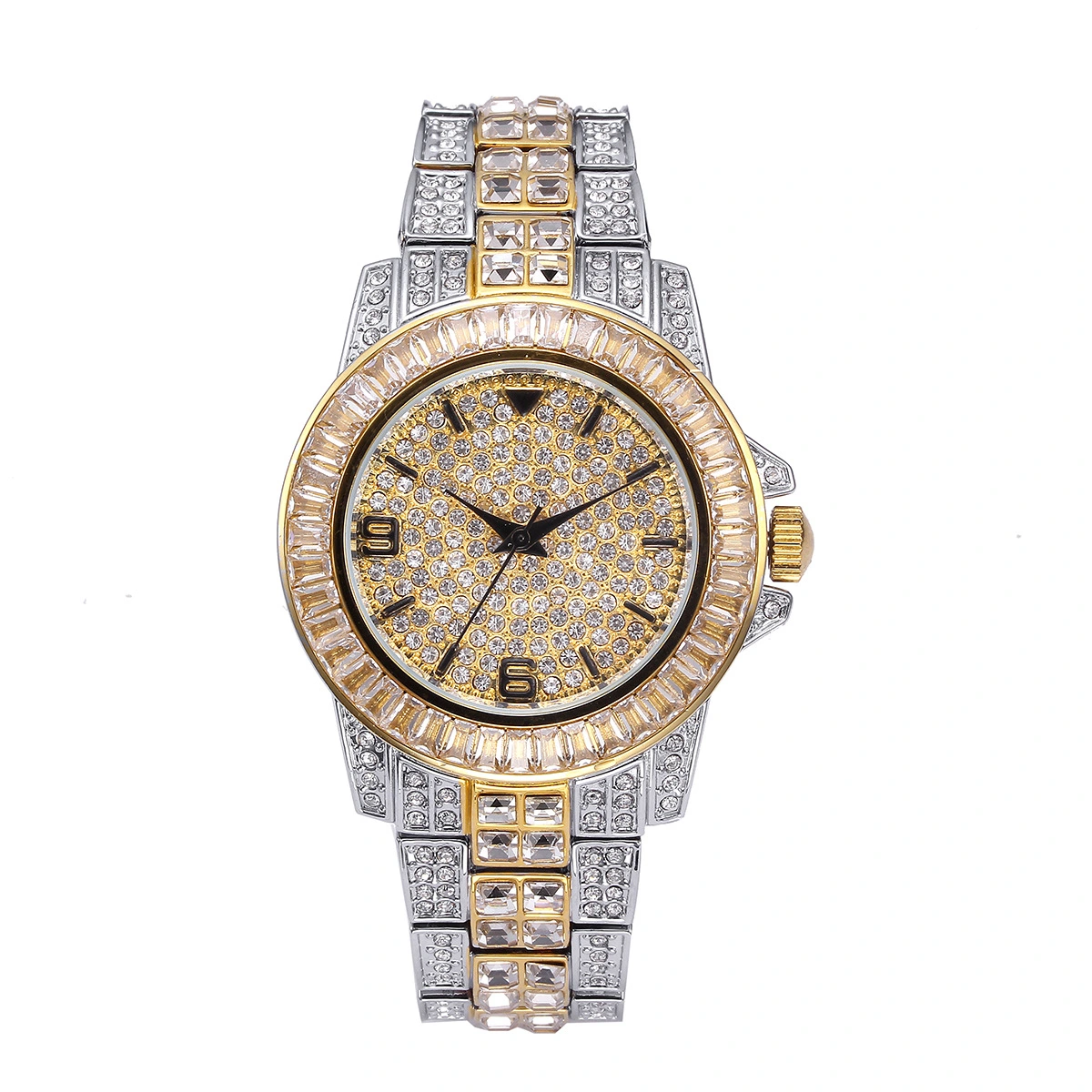 Stainless steel waterproof full diamond watch