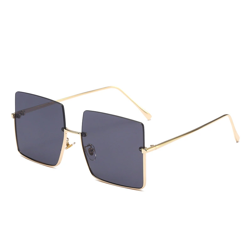 Half-rim Glasses Square Design Metal Multicolor Sunshade Sunglasses
