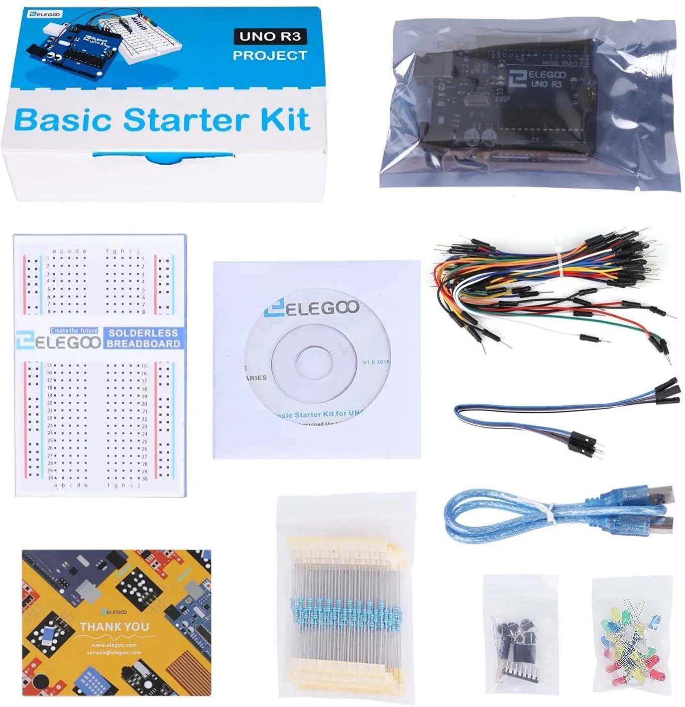 ELEGOO UNO Project Basic Starter Kit with Tutorial and UNO R3 Compatible with Arduino IDE