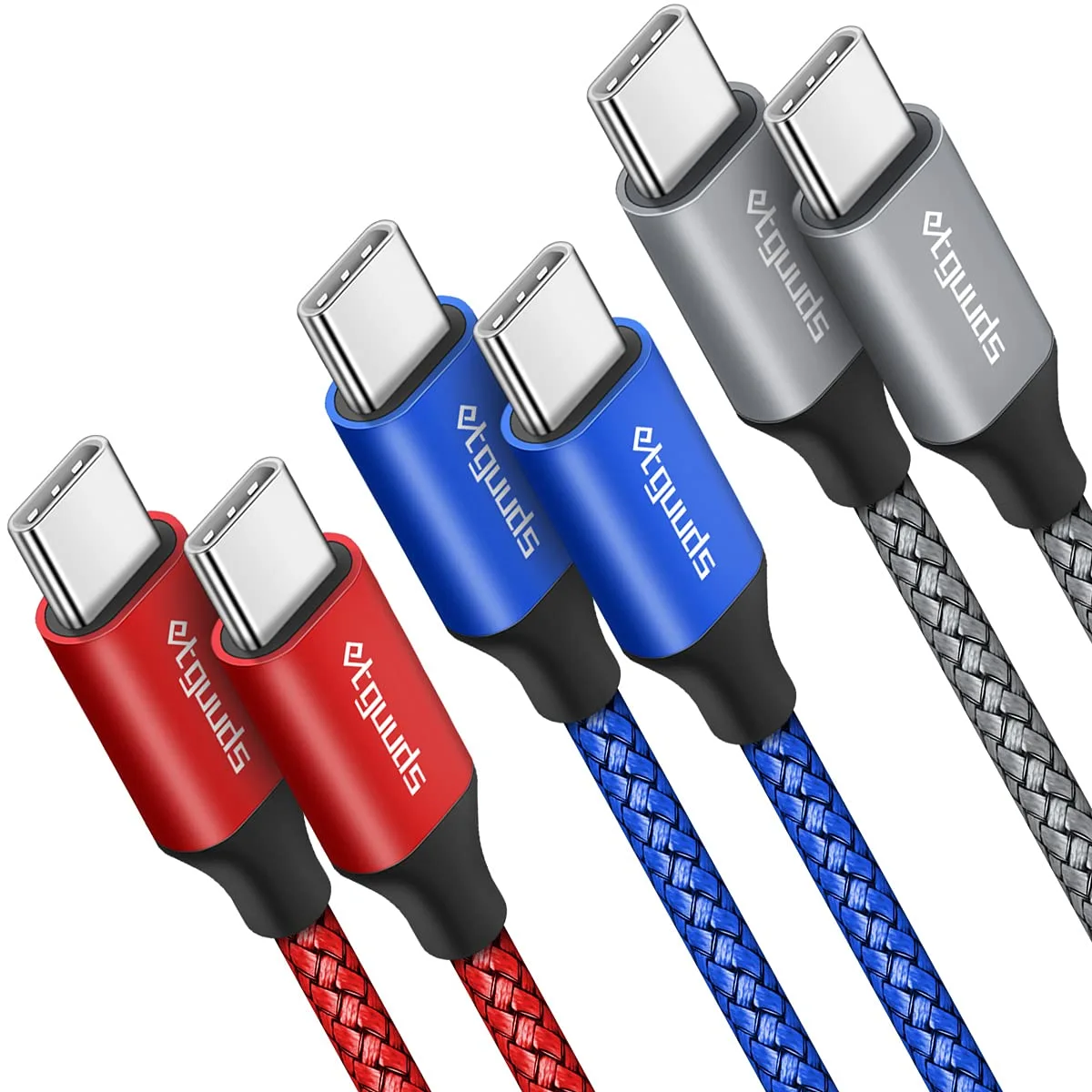 etguuds USB C to USB C Cable 3ft, 3 Pack PD 60W Fast Charging Type C to Type C Charger Cord for Samsung Galaxy S23 S22 S21 S20 Ultra S10 Note 20 5G, Z Flip Fold 5 4 3, Tab S8 S8+, Pixel, USB C Laptop