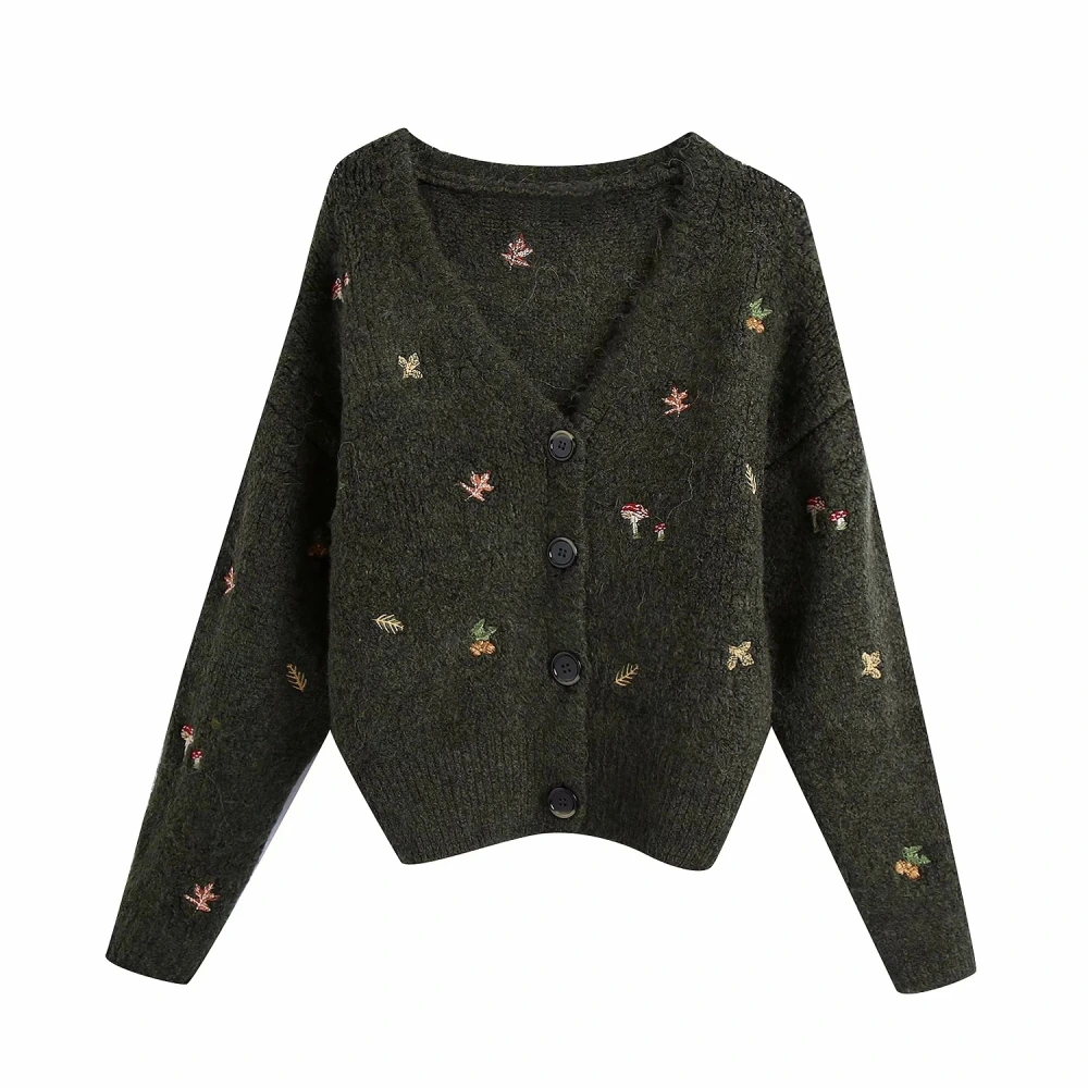 Fashion Casual All-match Embroidery Knitted Sweater