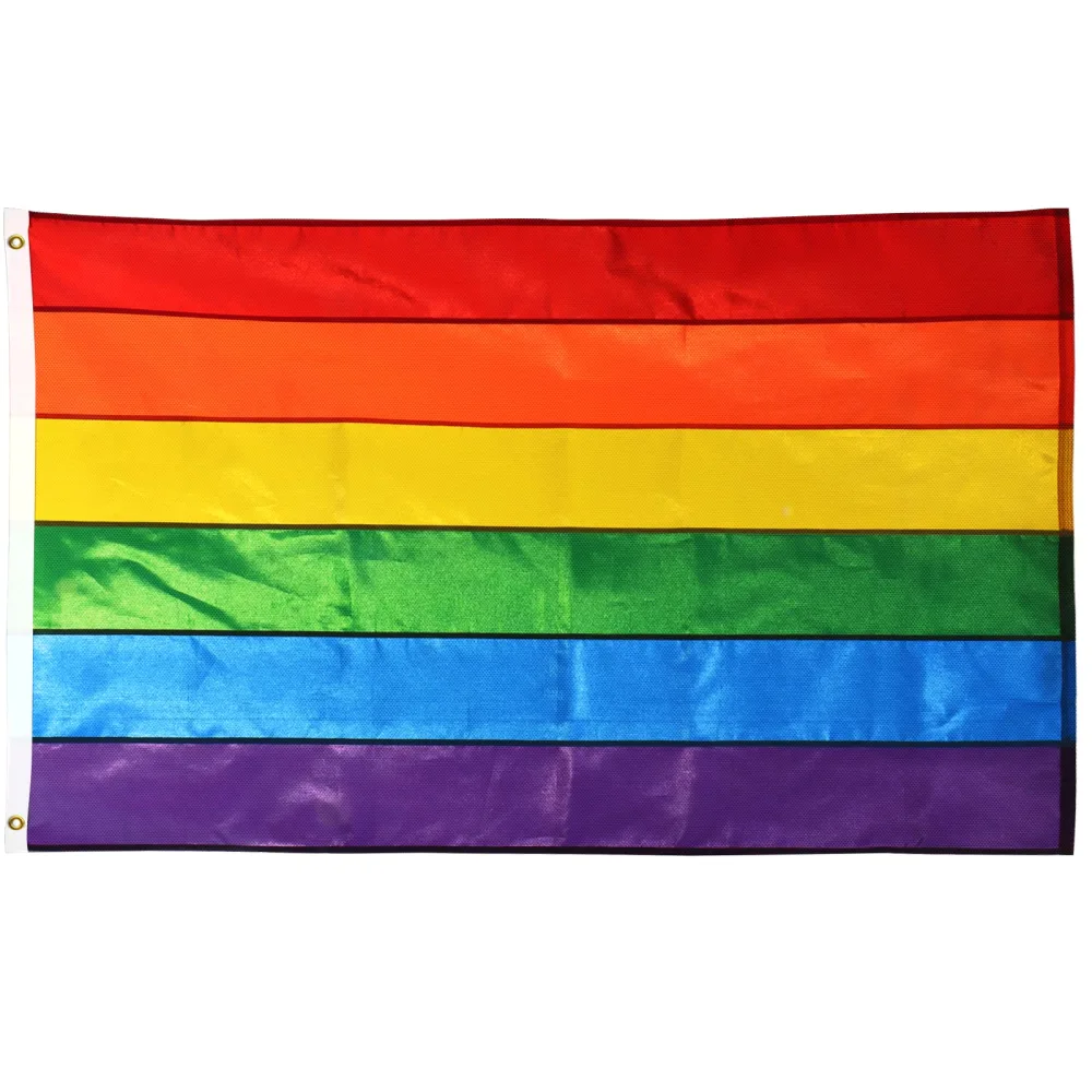 Anley EverStrong Series Rainbow Flag Gay Pride Flag 3x5 Ft Heavy Duty Nylon for LGBT Parade Month Pride Day LGBTQ Community - Sewn Stripes and 2 Rows of Lock Stitching and Brass Grommets