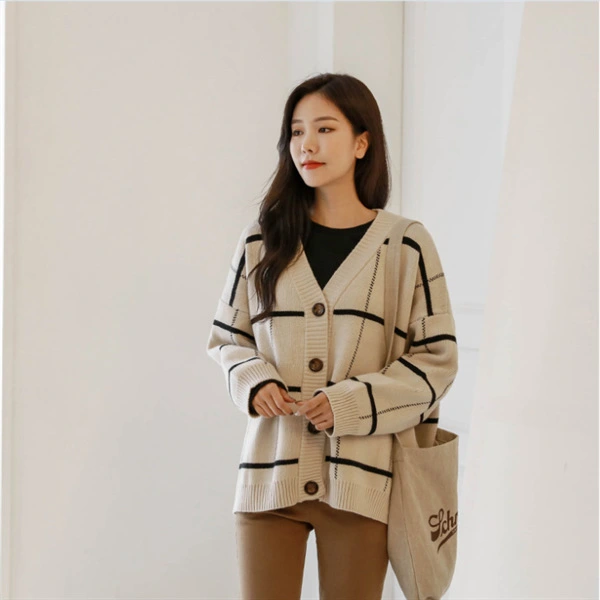New Loose And Thin Single-breasted College Style Coat Sweater