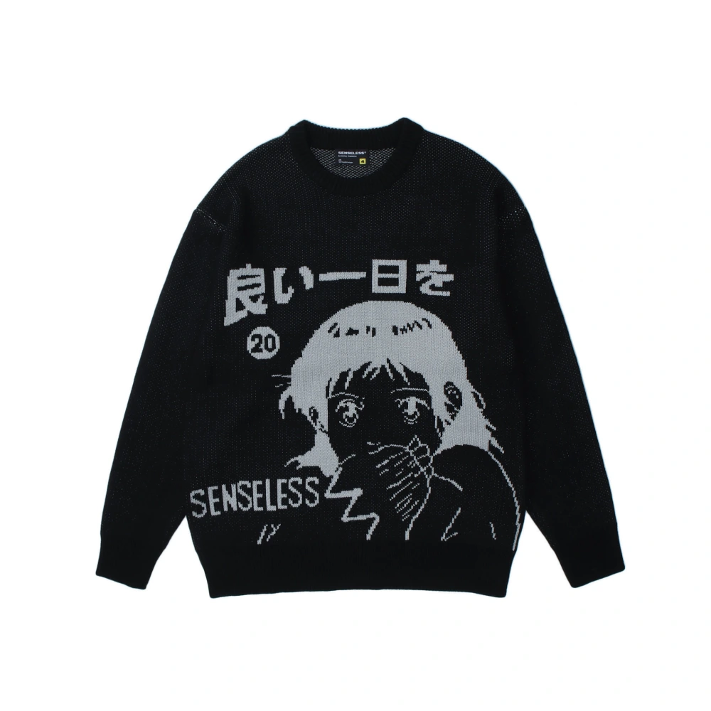 Comic Girl Loose Couple Long Sleeve Sweater