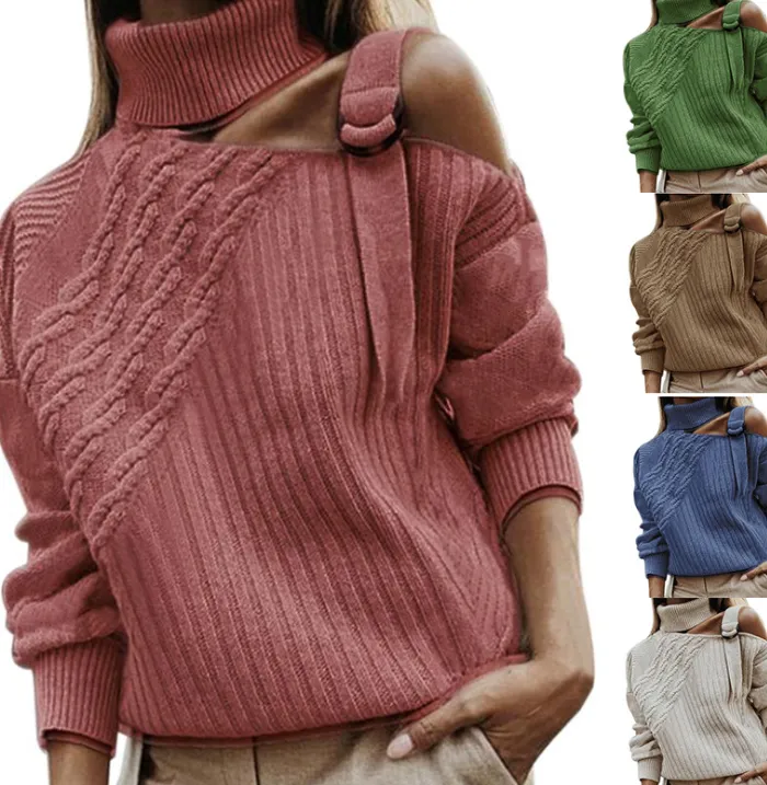 Sweater autumn and winter solid color sweater