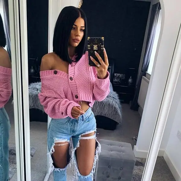 Casual exposed navel sweater