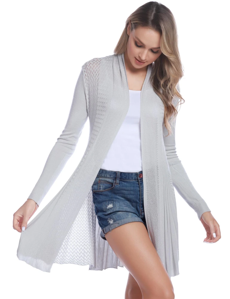 Women mid-length woolen cardigan