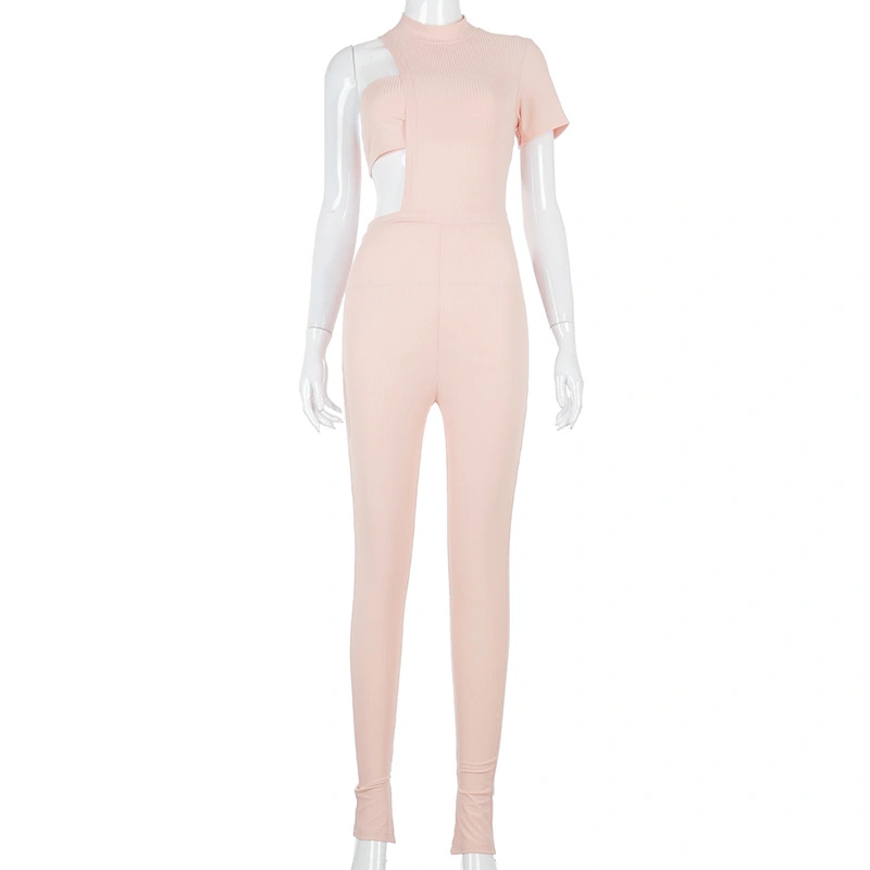 Women's Short-Sleeved Right Side Waistless Sleeveless Irregular One-Piece Breast Wrap Suit
