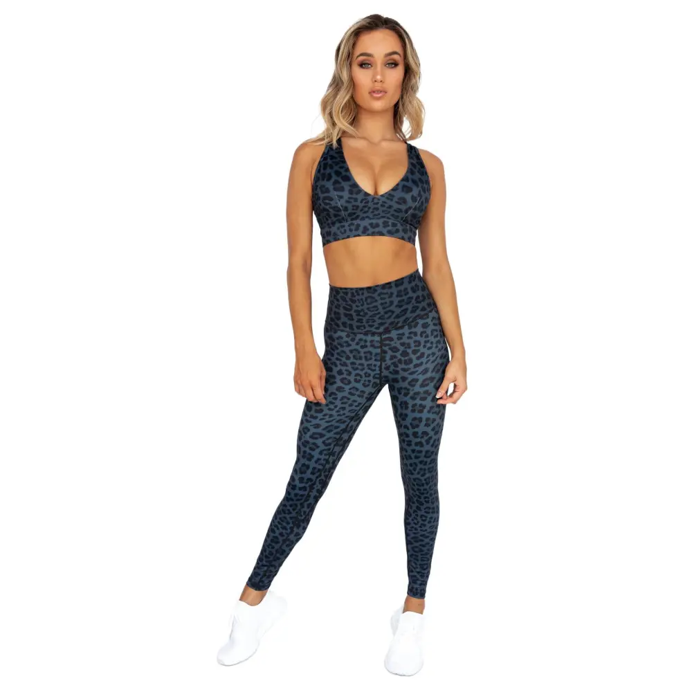 Women'S Tight Leopard Print Sports Fitness Exercise Yoga Suit