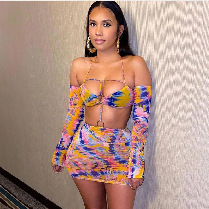 Summer New Style Printed Tube Top, Navel, High-Waist, Long-Sleeved, Short-Sleeved Sling Women