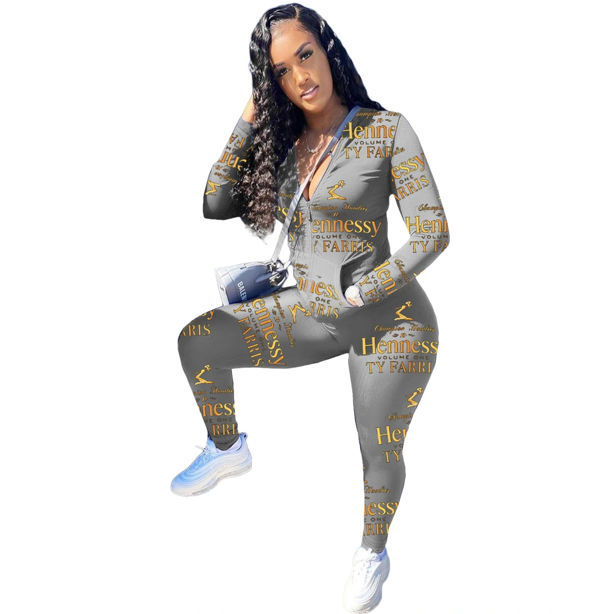 Casual Letter Printed Sports Suit