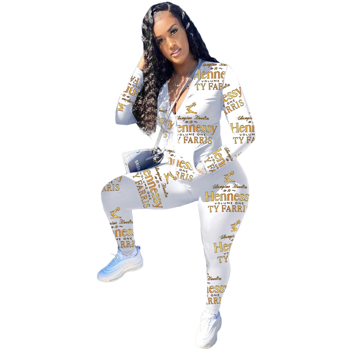 Casual Letter Printed Sports Suit